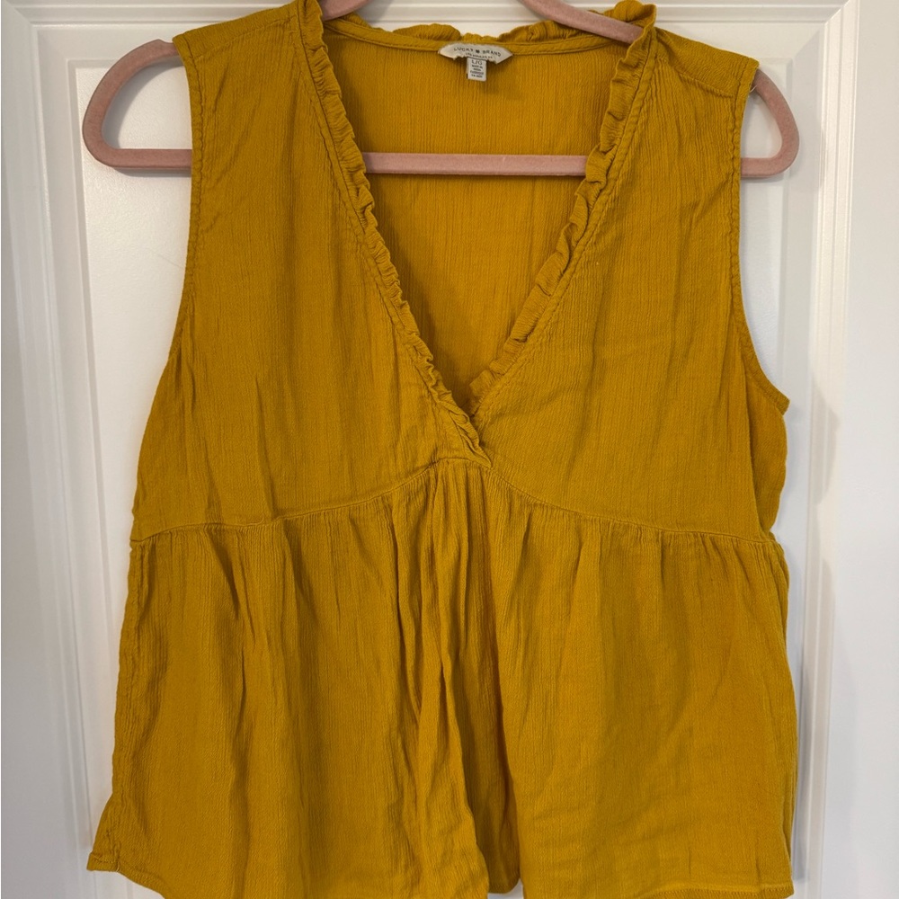 Lucky Brand Gold Ruffled Blouse